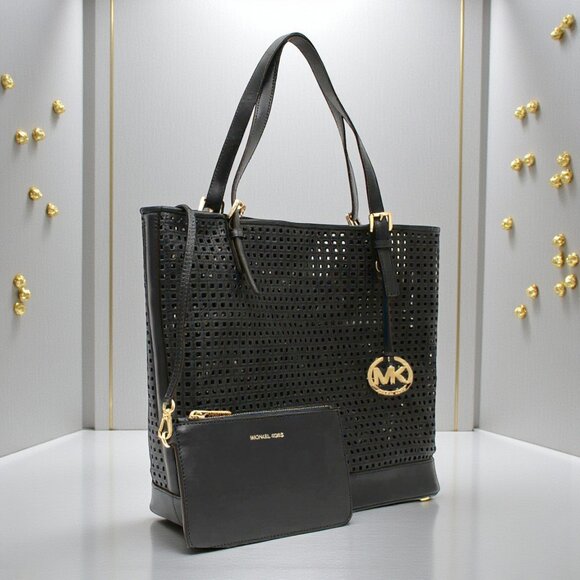 Michael Kors Bridget 30S4GGET3L Perforated Leather Tote with Detachable Pouch - Picture 5 of 17